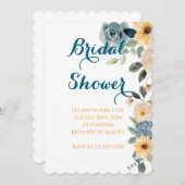 PASTEL FLORAL BRIDAL SHOWER INVITATION EINLADUNG (Vorne/Hinten)