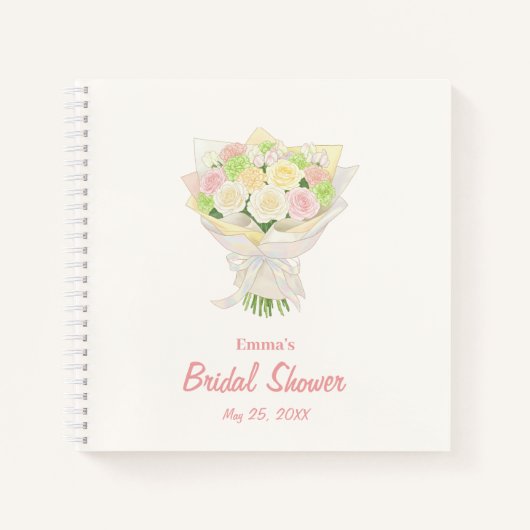 Pastel Floral Bridal Shower  – Japanese-Asian Notizblock (Vorderseite)