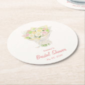 Pastel Floral Bridal Shower – Japanese-Asian Runder Pappuntersetzer (Angewinkelt)