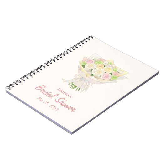 Pastel Floral Bridal Shower  – Japanese Notizblock (Linke Seite)
