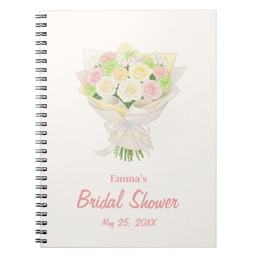 Pastel Floral Bridal Shower  – Japanese Notizblock (Vorderseite)