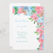 PASTEL FLORAL BRIDAL SHOWER SPRING SUMMER EINLADUNG (Vorne/Hinten)