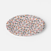 Pastel Floral Bud Botanisches Muster Pappteller (Schrägansicht)