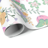 Pastel Floral Butterflies Gift Wrap Geschenkpapier (Rolleneckpunkt)