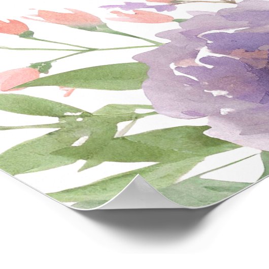 Pastel Floral Butterfly Babydusche Begrüßungszeich Poster (Ecke)