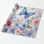 Pastel Floral Butterfly Packpapier - elegant (Ungerollt)
