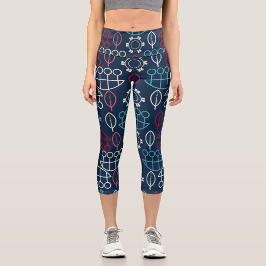 Pastel Floral Capri Leggings (Vorderseite)