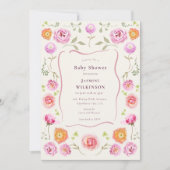 pastel  Floral coquette Floral  baby shower  Einladung (Vorderseite)