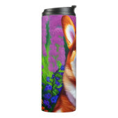 Pastel Floral Corgi Thermosbecher (Nach links gedreht)