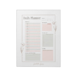 Pastel Floral Daily Planner Notizblock