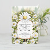 Pastel Floral Daisy Baby Shower Einladung (Stehend Vorderseite)