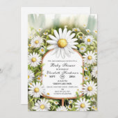 Pastel Floral Daisy Baby Shower Einladung (Vorne/Hinten)