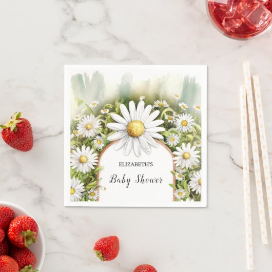 Pastel Floral Daisy Baby Shower Serviette (Beispiel)