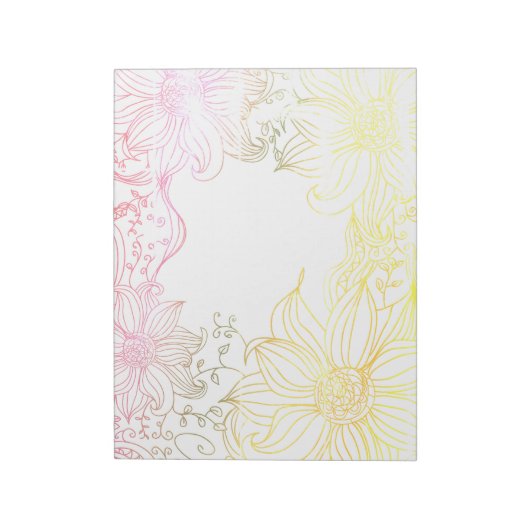 Pastel floral Decorative Writpad Notepad Notizblock (Rotiert)