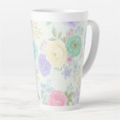 Pastel Floral Design Latte Tasse (Rechte Ecke)