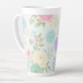Pastel Floral Design Latte Tasse (Linke Ecke)