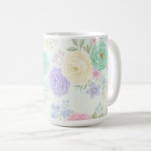 Pastel Floral Design Tasse (VorderseiteRechts)