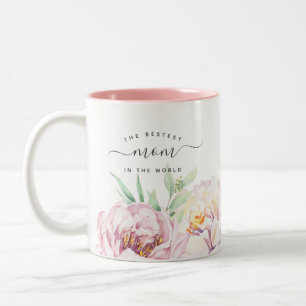 Pastel Floral   Die beste Mama der Welt Zweifarbige Tasse