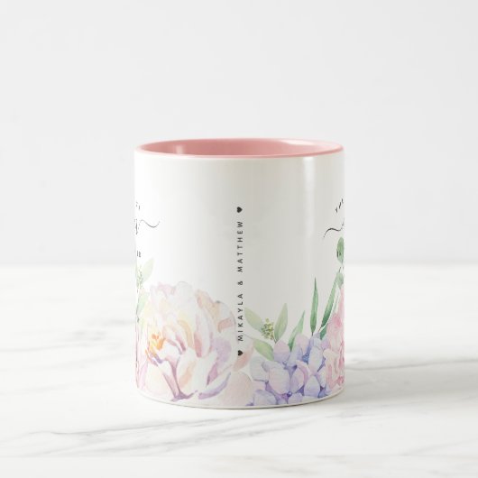 Pastel Floral | Die beste Mama der Welt Zweifarbige Tasse (Mittel)