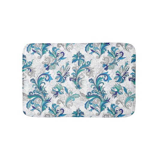 Pastel Floral Doodle Vintages Muster. Badematte (Vorderseite)