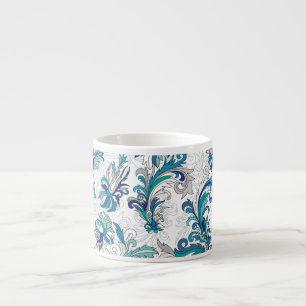 Pastel Floral Doodle Vintages Muster. Espressotasse