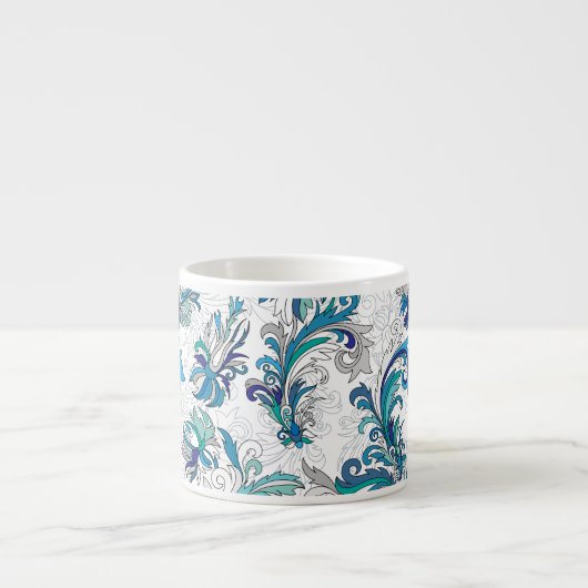 Pastel Floral Doodle Vintages Muster. Espressotasse (Vorderseite)
