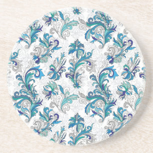 Pastel Floral Doodle Vintages Muster. Getränkeuntersetzer
