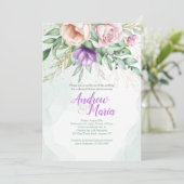 Pastel Floral Einladung (Stehend Vorderseite)
