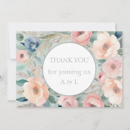 Pastel Floral Elegance Wedding Dankeskarte