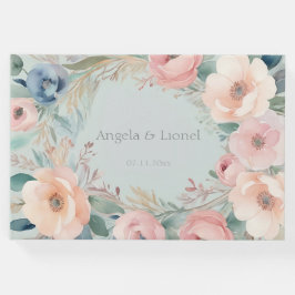 Pastel Floral Elegance Wedding Gästebuch