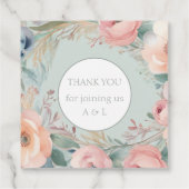 Pastel Floral Elegance Wedding Geschenkanhänger (Rückseite)