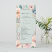 Pastel Floral Elegance Wedding Programm (Stehend Vorderseite)