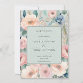 Pastel Floral Elegance Wedding Save The Date (Vorderseite)