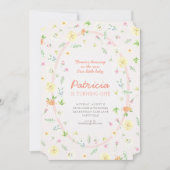 Pastel Floral Erster Geburtstag Einladung (Vorderseite)