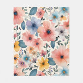 Pastel Floral Fantasy Fleecedecke (Vorderseite)