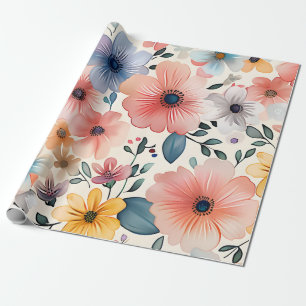 Pastel Floral Fantasy Geschenkpapier