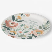 Pastel Floral Fiesta Pappteller (Schrägansicht)
