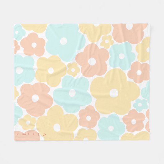 Pastel floral Fleece Blanket (Vorderseite (Horizontal))