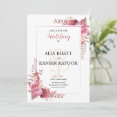 Pastel Floral Frame Indian Wedding Einladung (Stehend Vorderseite)