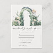 Pastel Floral Garden Arch Botanische Hochzeit RSVP Begleitkarte (Vorderseite)