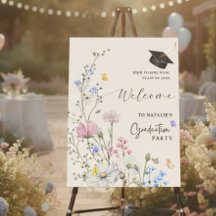 Pastel Floral Garden Graduate Party Begrüßungszeic