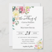 Pastel Floral Garden Hochzeit Einladung (Vorderseite)
