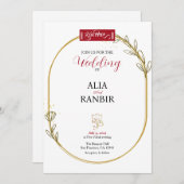 Pastel Floral Geometric Frame Indian Wedding Einladung (Vorne/Hinten)