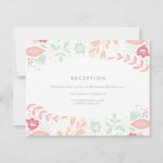 Pastel floral Grace Wedding Card Einladung (Vorderseite)