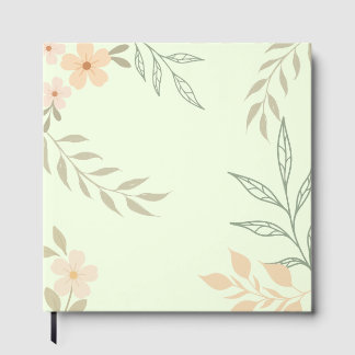 Pastel Floral Green Background | Minimal Botanical Gästebuch