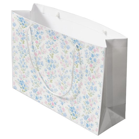 Pastel Floral Große Geschenktüte (Rückseite Schrägansicht)