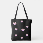 Pastel Floral Heart Black Tasche (Rückseite)