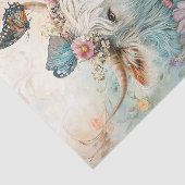 Pastel Floral Highland Cow Decoupage Seidenpapier (Ausschnitt)