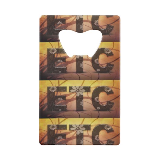 Pastel Floral Hippy ETC abstrakt Geldkarten Flaschenöffner (Rückseite)