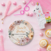 Pastel Floral Hochzeit Niedliche Rose Grüne anpass Pappteller (Party)